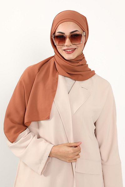 Aisha's Design شال عملي من الكريب بتصميم مطوي من الأمام، PS-54