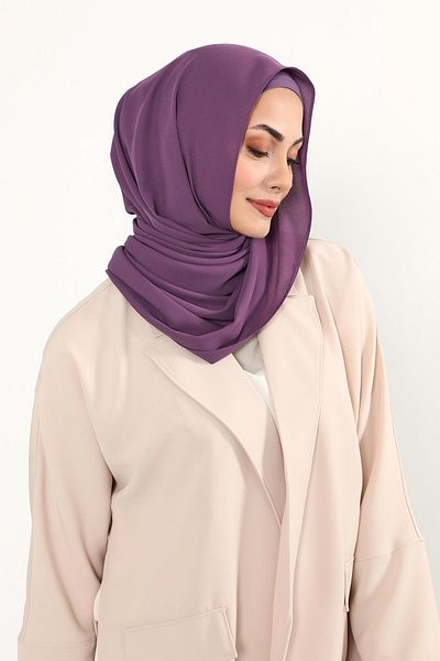 Aisha's Design طقم شال كريب وغطاء رأس من القطن الممشط، PS-50