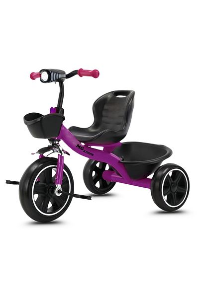 MG Kids Tricycle 3-Wheel Bike for 2-6 Years Old with Baskets, Light, Adjustable Seat, Ride-On Toy