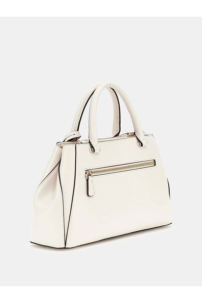 Guess Geantă de mână albă pentru femei Nastra Society Satchel Hwbg9637060-off