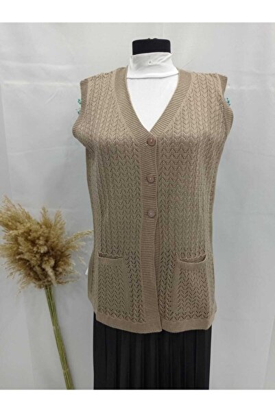 Nacar Kadın Merserize Zincir Motif Anne Yelek