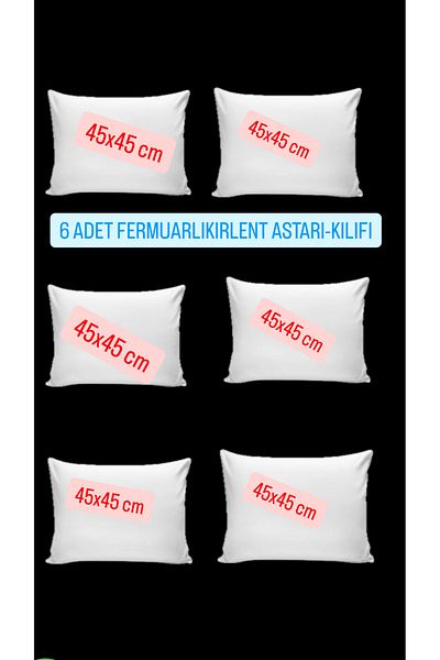 ÇIQRIK HOME 6 Pcs Zippered Throw Pillow Pillowcases Set White (Size: 45X45 cm)