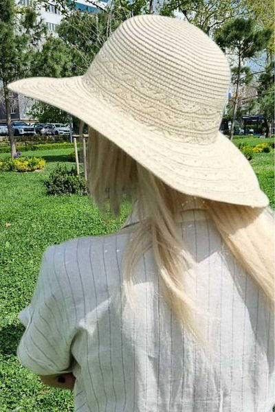 Mood Agenda Women's Ethnic Patterned Straw Summer Beach Hat