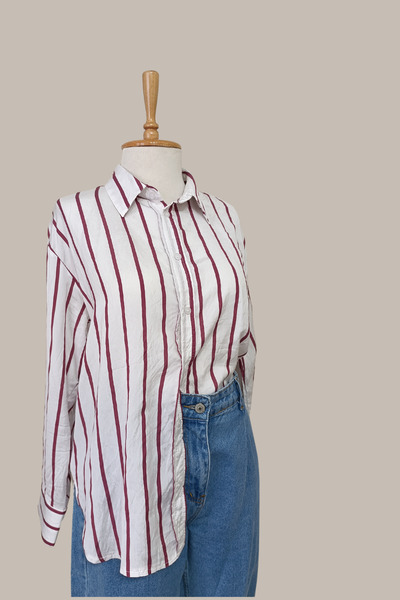 FLOW FASHION Pinstriped Oversize Shirt