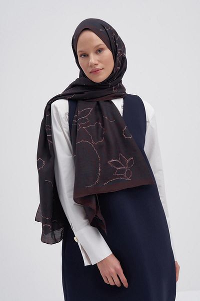 carell Sky Red Early Silk Shawl
