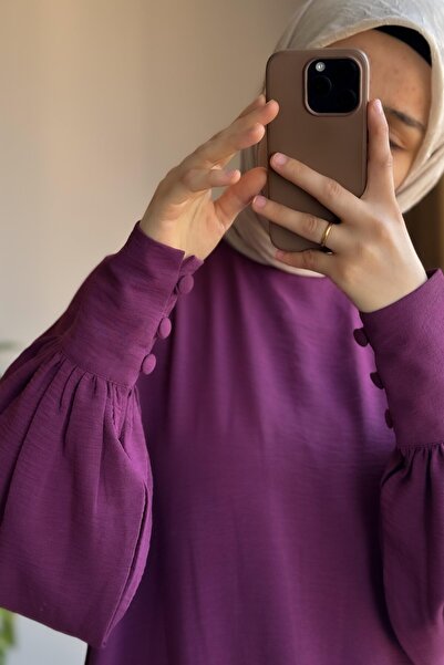 ANDE Manşet Detaylı Pantolonlu Takım- Mürdüm