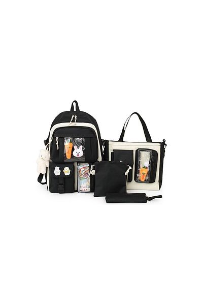 SilkRoute Комплект ученически раници от 4 части - черна Sr2702p607ss
