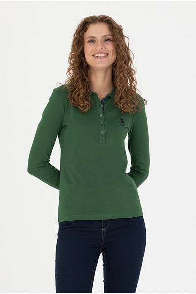 U.S. Polo Assn. Women's Green Basic Sweatshirt