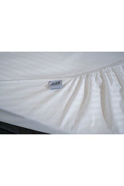 Gentelle 5-star Hotel Quality Striped Fitted Sheet – 250tc (WHITE) - Single Size 90x200cm