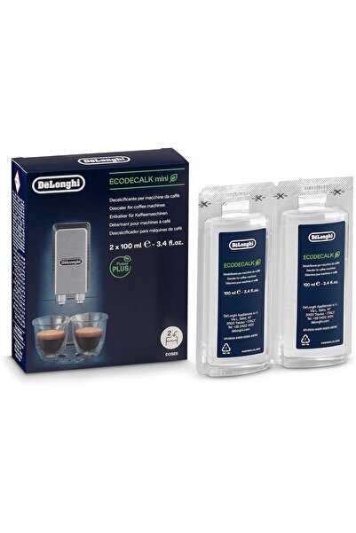 DELONGHİ De'Longhi EcoDecalk Descaler, 2 x 100ml - Eco-Friendly Limescale Remover for Coffee Makers