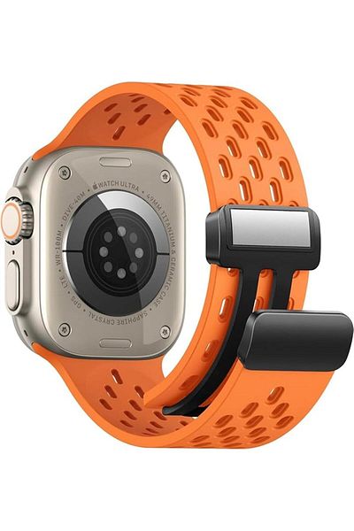 Generic Magnetic Strap For Apple Watch Ultra 2 49mm 45mm 44mm Silicone Correa Bracelet iWatch Series 9