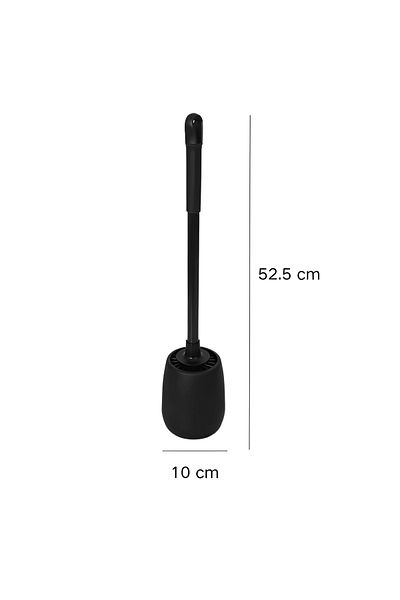 Herum Set perie de toaletă și recipient cu adeziv, plastic, peri flexibili din silicon, 10 x 52,5 cm
