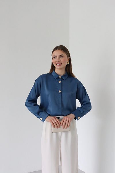 Fashionbox cămașă clasică cu plăcuță ascunsă din țesătură din satin