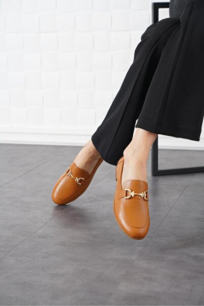 Moda Pie Losten Sa kopčom Prava koža Žene Baletanke Smeđa koža