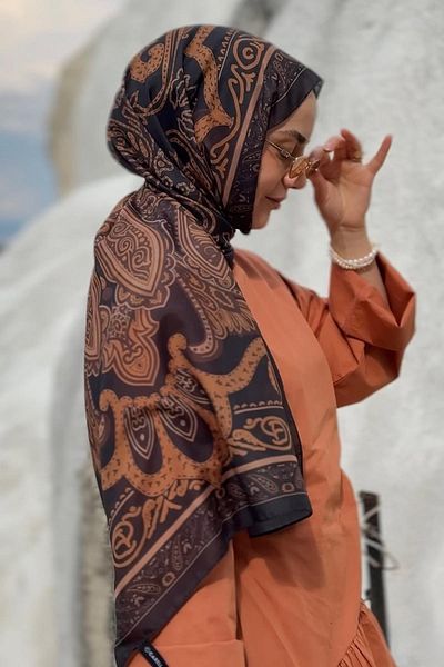 carell Semra İlhan's Choice Vintage Copper Nilla Cotton Shawl