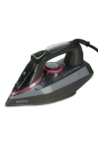 KRYPTON Non-Stick Steam Iron with Dry/Wet Modes, Vertical Steam, Self-Clean, Soft Grip – Easy Ironing