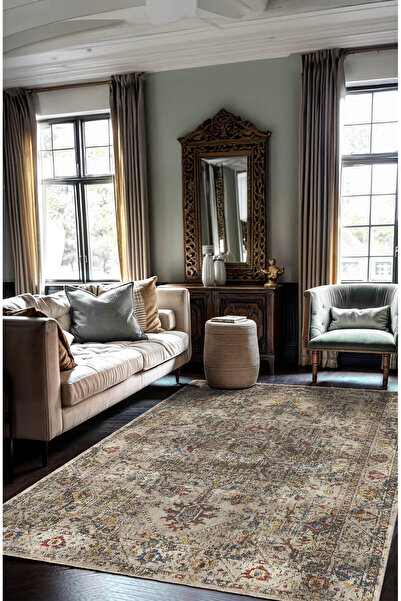 BigArts Home Vintage Eskitme Anadolu Halısı Bohem Dijital Şönil Halı