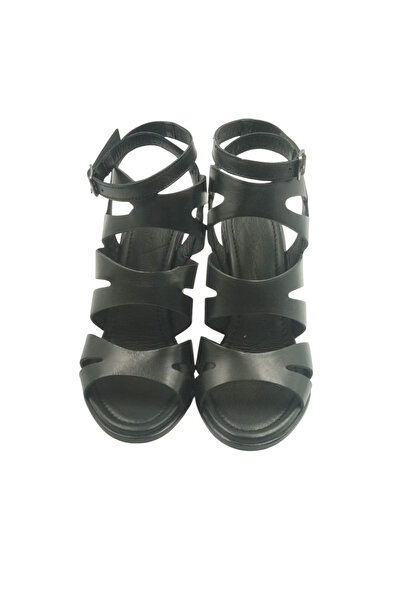 Escarpinshoes KADIN HAKİKİ DERİ KALIN TOPUKLU BANTLI GLADYATÖR SANDALET