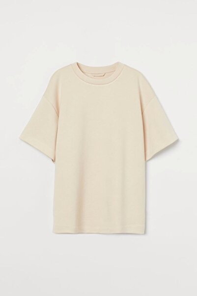 JustBS Tricou de damă, culoare bej, Basic Plus Size