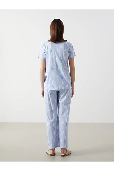 LC Waikiki Lcw Dream Lilac Shirt Collar Pattern Maternity Pajamas Set