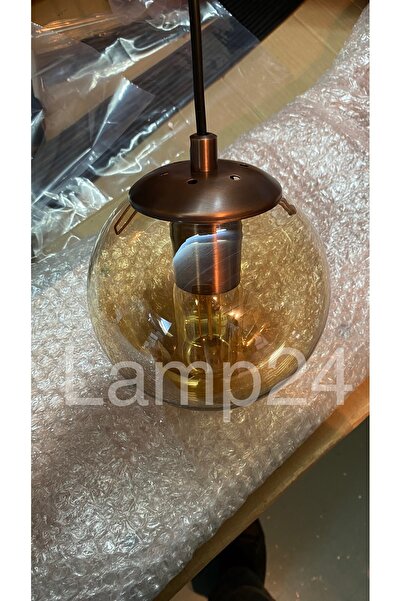 Lamp24 DALİ 10’LU BAKIR ESKİTME AKSESUARLI YEMEK MASASI AVİZESİ