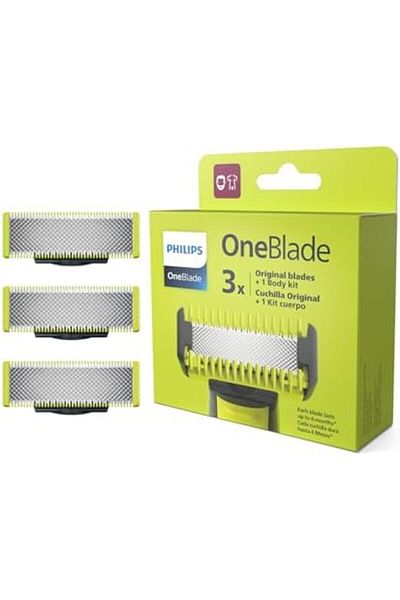Philips OneBlade Replacement Blades QP630/51 | Trim, Edge & Shave Any Length of Hair | 3 Original Bl