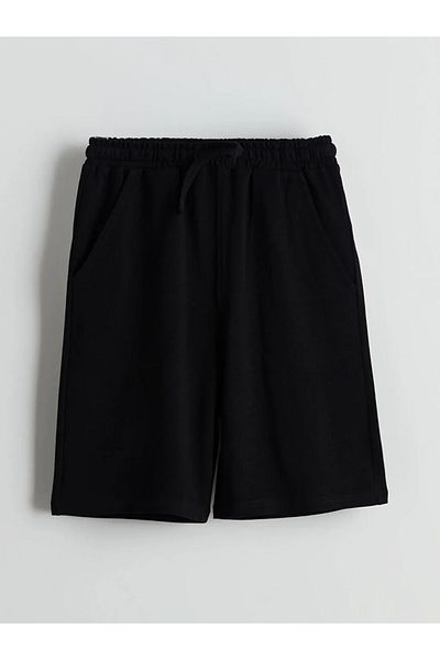 LC Waikiki Lcw Kids Black Elastic Waist Boys' Shorts