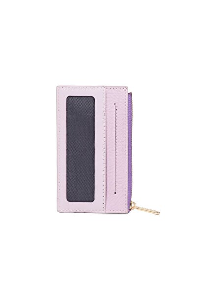 gio&mi Davin Genuine Leather Coin Zipper Women's Men's Wallet Card Holder Lilac