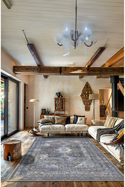 BigArts Home Çok Renkli Eskitme Desenli Kaymaz Taban Şönil Salon Kilim Mutfak...