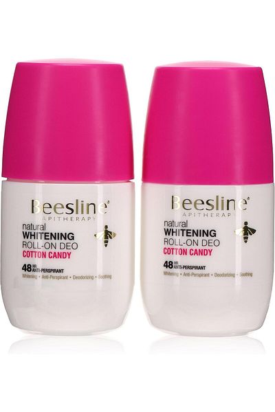 Beesline Whitening Roll On Deodorant Cotton Candy 2x50ML (1+1 Free)