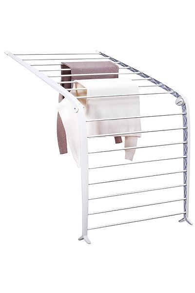 Herum Uscător de rufe compact, pliabil, fabricat din plastic și metal, alb, 68 x 135 cm