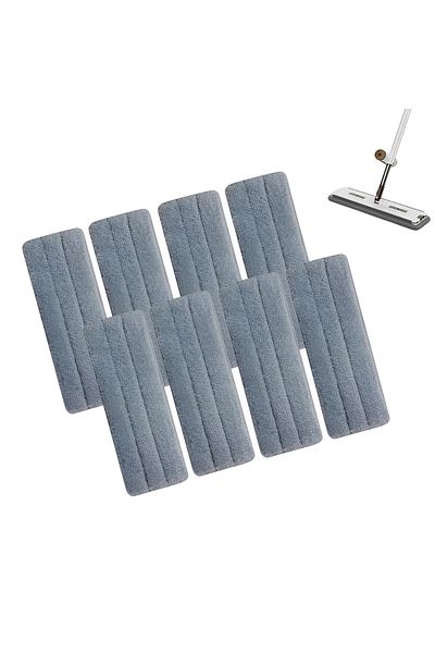 Herum Set de 8 lavete de mop din microfibră, gri, 45 x 11 cm