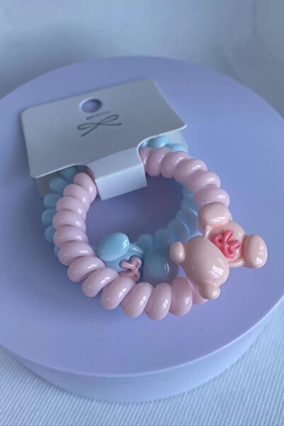 CAŞ DEKORASYON Cataramă spirală cu 2 ursuleți de pluș de culori mixte