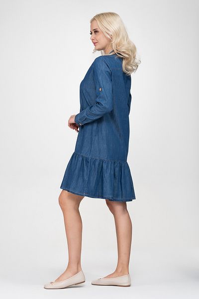 Bold & Young Rochie cămașă cu mânecă pliabilă pentru femei, cu buzunare