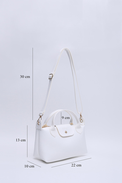 SHAKA White Shk135 Faux Leather, Single Compartment, Double Strap Hand, Arm and Cross Shoulder Bag