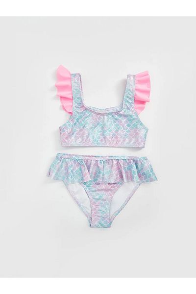 LC Waikiki Lcw Kids White Quick Dry Uv Protection Girls Bikini