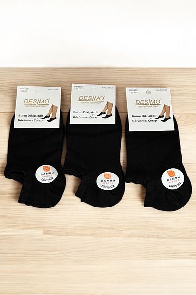 Katmirra 3 Pack Seamless Invisible Bamboo Sneakers Women's Socks