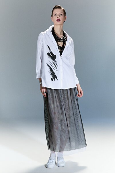 LAMANTE beyaz tasarım gömlek