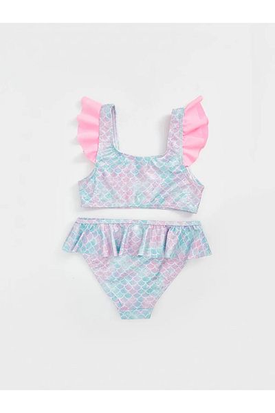 LC Waikiki Lcw Kids White Quick Dry Uv Protection Girls Bikini