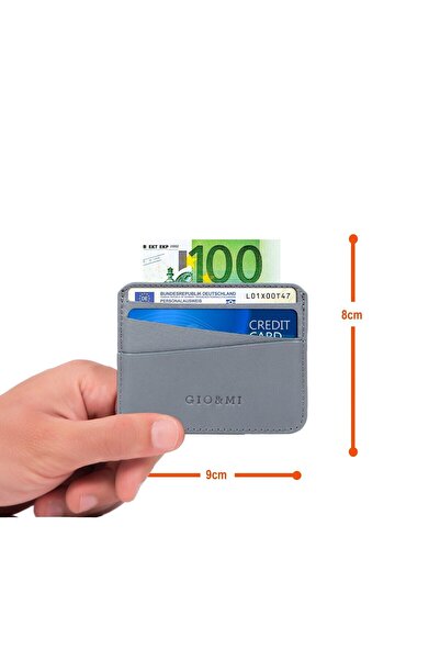 gio&mi Boris Genuine Leather Men's Gray (Casual Model) Card Holder Business Card Holder