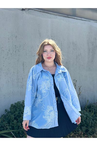 stcococix since 1990 Oversize Shirt Double Pocket Linen Fabric