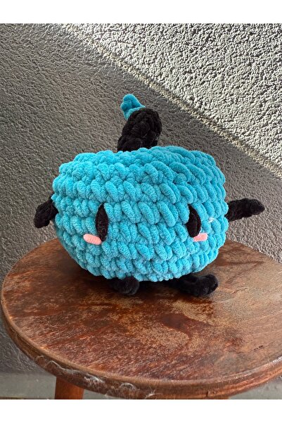 LUNEVA AKSESUAR El Yapımı Örgü Mavi Junimo Stardew Valley Oyuncak Amigurumi