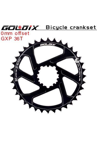 GOLDIX 0mm Offest 36T MTB Bike Chainring for 3 Bolt Ultralight Chainwheel 0mm 3mm 6mm Offset 30T 32T 34T 36