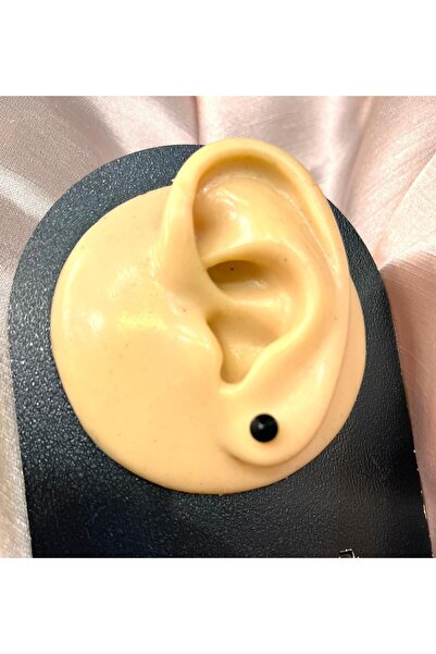 TuQos 7mm Magnet Black Round Mini Earrings - 1 Piece