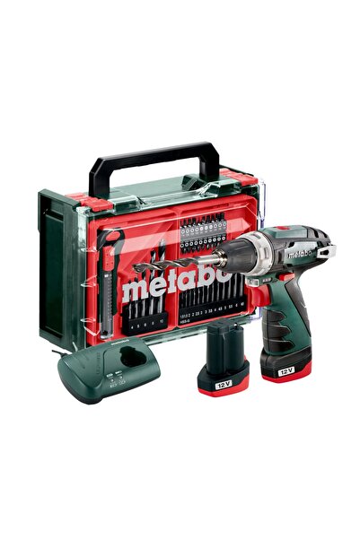 Metabo PowerMaxx BS Şarjlı Matkap 12 Volt + 41 Parça Aksesuar Seti 600080710