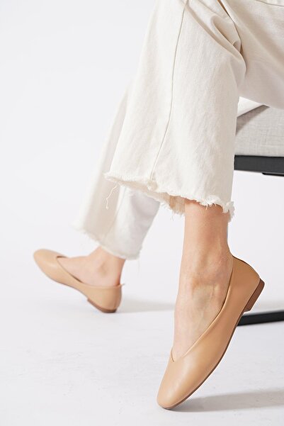 Moda Pie Bezros Ovalna Usta Prava koža Ženska Baletanke Koža oraha