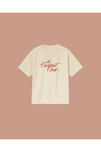 Altair Tr Beige Color Oversize the Coctail Club Printed Unisex T-Shirt T-Shirt