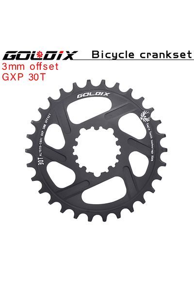 GOLDIX 3mm Offest 30T MTB Bike Chainring for 3 Bolt Ultralight Chainwheel 0mm 3mm 6mm Offset 30T 32T 34T 36