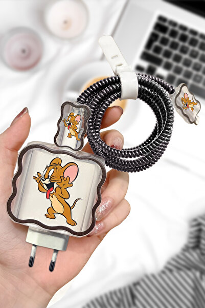 WANNA PROTECT iPhone 20W Uyumlu Şeffaf Şarj Kılıfı Başlığı Adaptörü Koruma Ka...