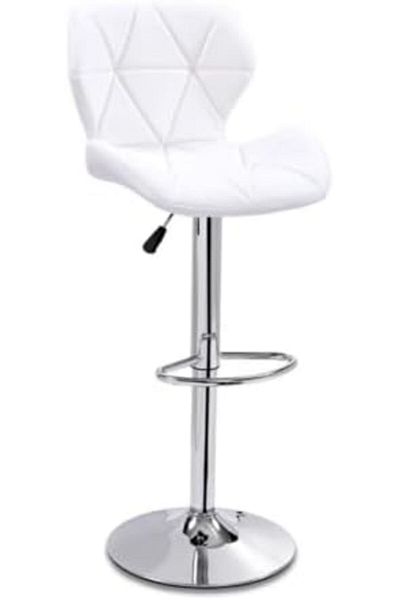 MAPLE HOME DECORATION Maple Home High Bar Chair Counter Stool Leather 360° Rotating Armless Backrest Stainless Steel Legs